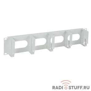 Кабельный органайзер 19", 2U, 5 колец, серый, ITK