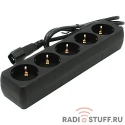 Exegate EX221201RUS Сетевой фильтр Exegate SPU-5-1.2B (5 розеток, 1.2м, UPS вилка, черный)