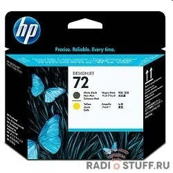 HP C9384A Печатающая головка №72, Matte Black & Yellow {DJ T610/T620/T770/T1100/T1120/T1200, Matte Black & Yellow}