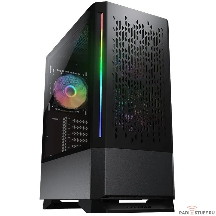 Cougar MX430 Air RGB Black, 3х120мм ARGB Fan + 2x ARGB Strip, ARGB Fan Hub, без БП, черный, ATX