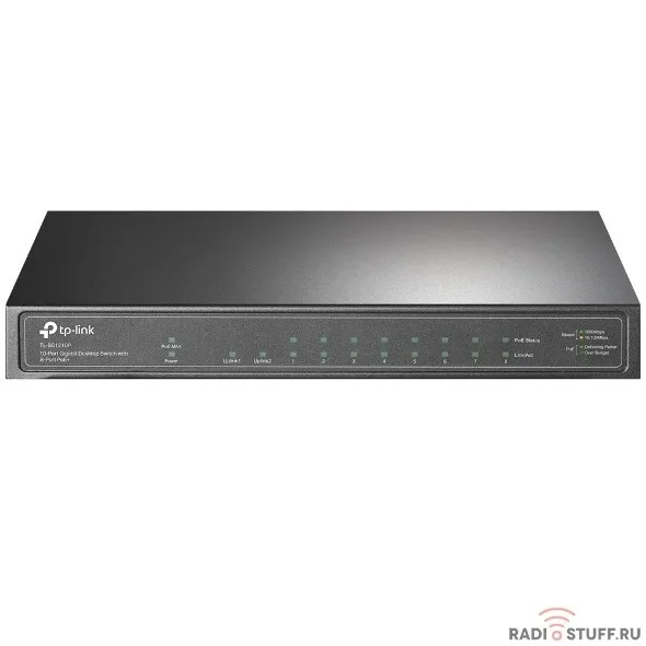 TP-Link TL-SG1210P 10-портовый гигабитный настольный коммутатор с 8 портами PoE+ SMB