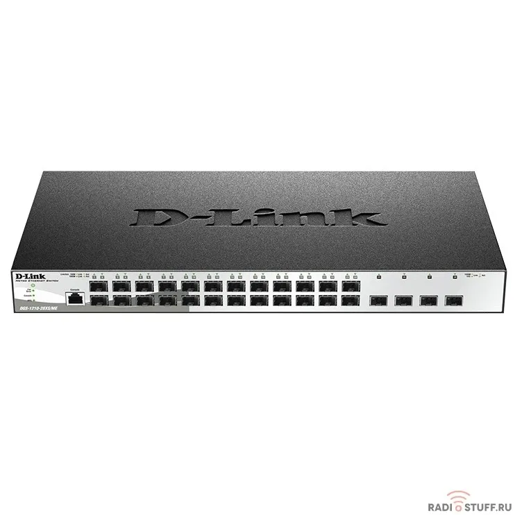D-Link DGS-1210-28XS/ME/B2A Управляемый L2 коммутатор с 24 портами 100/1000Base-X SFP и 4 портами 10GBase-X SFP+