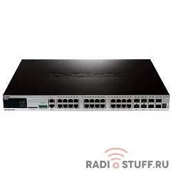D-Link DGS-3420-28PC/B1A PROJ Управляемый стекируемый коммутатор 3 уровня с 20 портами 10/100/1000Base-T, 4 комбо-портами 100/1000Base-T/SFP и 4 портами 10GBase-X SFP+