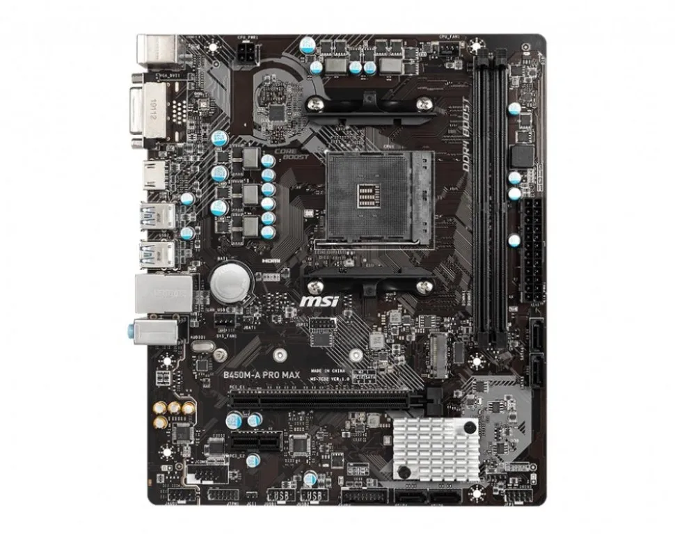 Материнская плата AMD B450 SAM4 MATX B450M-A PRO MAX MSI