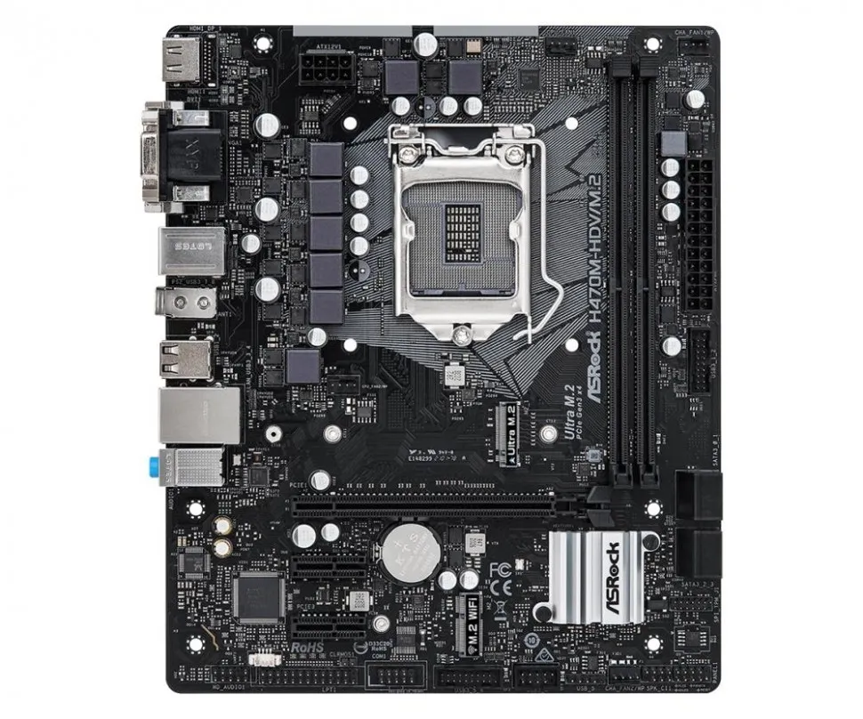 Материнская плата H470 S1200 MATX H470M-HDV/M.2 ASROCK