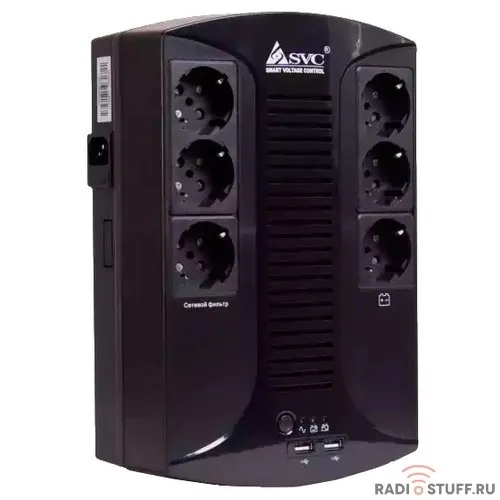 SVC, U-850-L  ИБП, Л-И., 850ВА/510Вт, Вход:220В, AVR:145-290В, Вых.:220В±10%, 50/60±0.5Гц, АКБ 1*12В/8Ач, Светодиодная индикация, Напольный