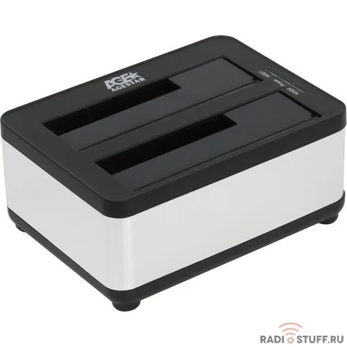 AgeStar 3UBT8 (SILVER) Док станция для HDD 2.5"/3.5" SATA clone, USB3.0, пластик+алюминий, серебристый,