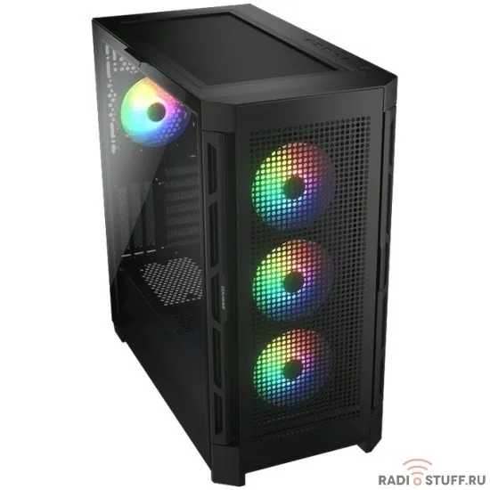Cougar Airface Pro RGB Black 4x120MM ARGB FAN, ARGB FAN HUB, БЕЗ БП, ЧЕРНЫЙ, E-ATX