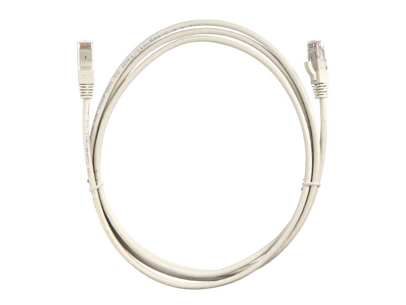 Патч-корд, UTP4, cat.6, 2м, литой коннектор, серый, Netko 