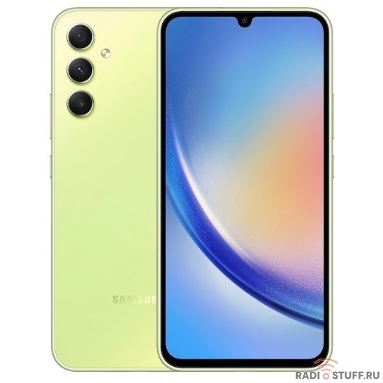 Смартфон Samsung SM-A346E Galaxy A34 5G 256Gb 8Gb зеленый лайм моноблок 3G 4G 2Sim 6.6" 1080x2340 Android 13 48Mpix 802.11 a/b/g/n/ac NFC GPS GSM900/1800 GSM1900 Protect microSD max1024Gb