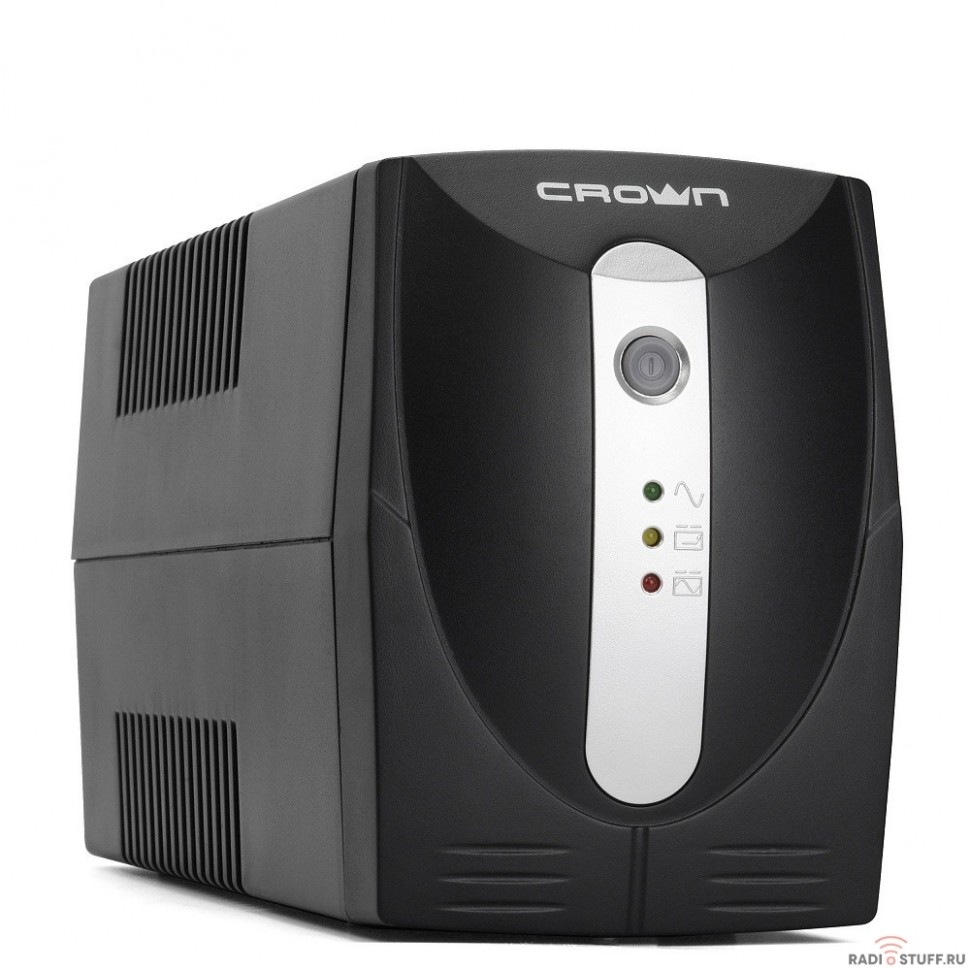 CROWN ИБП CMU-850X {850VA\480W, корпус пластик, 1x12V/9AH, 2*EURO,AVR 145-295V, встр/кабель питания 1.5 м, LED}[CM000003125]