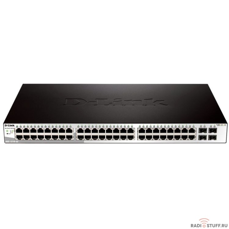 D-Link DGS-1210-52/F3A Настраиваемый коммутатор WebSmart с 48 портами 10/100/1000Base-T и 4 комбо-портами 100/1000Base-T/SFP