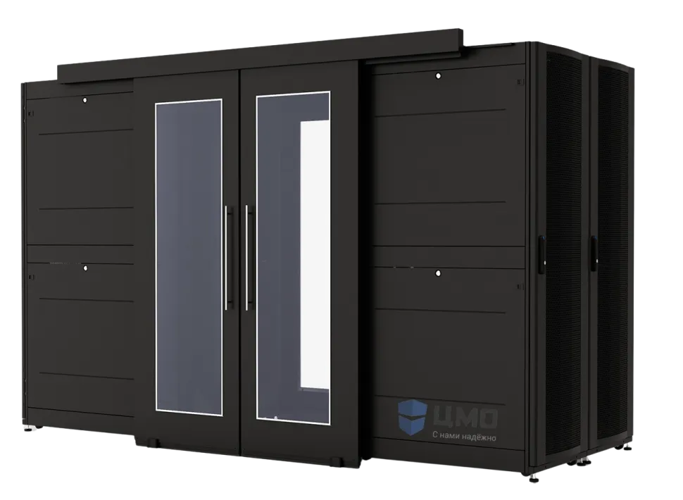 Двери коридора со стеклом сдвижные 48U x (900-1250 мм) для шкафов серии ШТК-СП-48.x.x