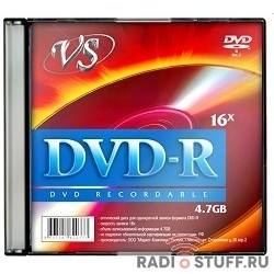 Диски VS DVD-R 4.7Gb, 16x, Slim Case 5шт.