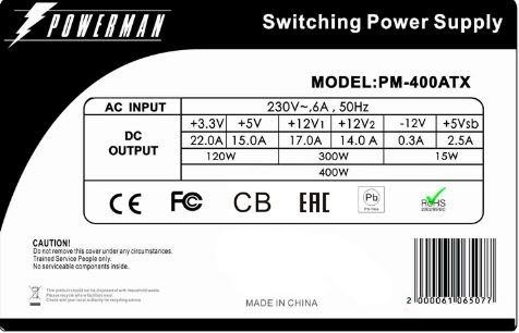 Блок питания ATX 400W PM-400ATX IN-WIN