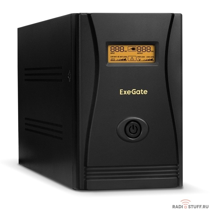 Exegate EP285512RUS ИБП ExeGate SpecialPro Smart LLB-1600.LCD.AVR.EURO.RJ <1600VA/950W, LCD, AVR, 4 евророзетки, RJ45/11, Black>