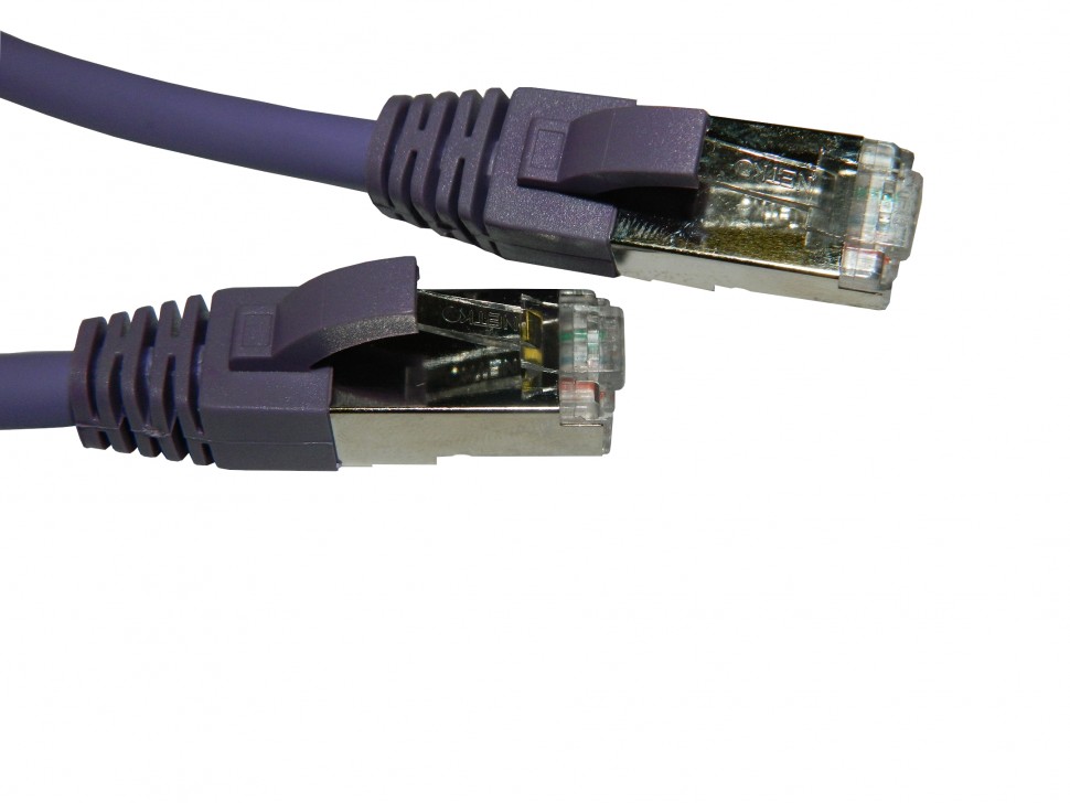 Патч-корд FTP4 cat.6a, 5.0м, литой коннектор, фиолетовый, LSZH, Netko CKC