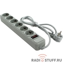 Exegate EX119388RUS Сетевой фильтр Exegate SP-6-1.8G (6 розеток, 1.8м, евровилка, серый)