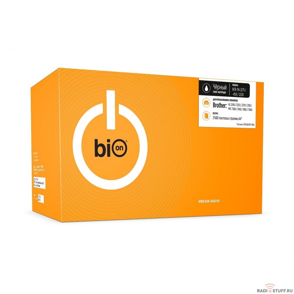 Bion TN-2275/-450/2220 Картридж для Brother HL-2130/2132/2240/2240D/2250DN/2270DW, DCP-7055/7060/7065DN, MFC-7360/7460DN/7860D (2600  стр.), Черный